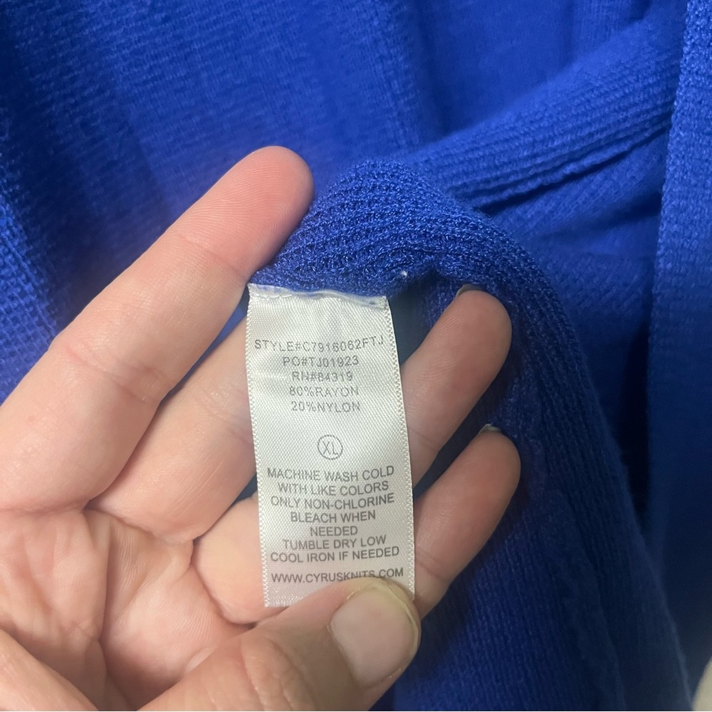 Womens Cyrus Cardigan Royal Blue Open Front Rayon & Nylon XL - Picture 6 of 6